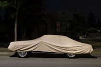 American car under a cover