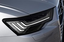 Audi S6 Saloon (2018-) UK rhd model in grey - exterior detail - headlamp cluster