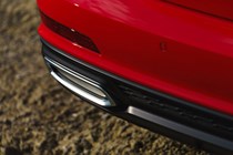 Audi A6 Saloon (2018-) UK rhd model in red - exterior detail - exhaust tail pipe