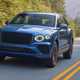 Bentley Bentayga EWB review - front view, blue, driving