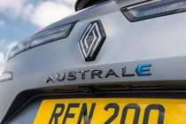 Renault Austral (2023) review: rear badge and tailgate, matte grey paint