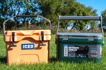 ICED and Stanley cool boxes on the grass