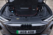 Audi Q8 E-Tron Sportback review - under-bonnet cable storage