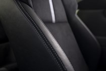 Toyota GR86 review: front seat, black upholstery, Alcantara and leather