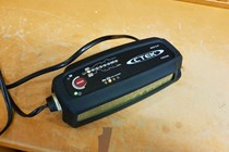 CTEK MXS 5.0 battery charger turned on