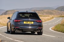 Audi RS4 Avant review, Competition, black, rear, driving round corner