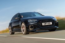 Audi RS4 Avant review, Competition, black, front, driving