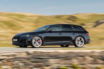 Audi RS4 Avant review, Competition, black, side, driving