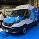 Iveco eDaily, front three quarter, plugged-in charging