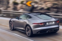 Jaguar F-Type (2020) driving, rear