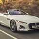 Jaguar F-Type Roadster - white, front tracking shot