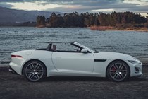 Jaguar F-Type Roadster - white, side profile static