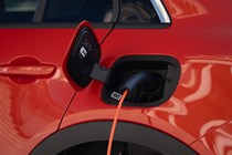Fiat 600e charging socket, orange paint