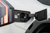 Kia EV9 review (2024): charging port, silver paint