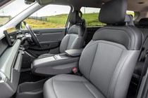 Kia EV9 review (2024): front seats, grey upholstery