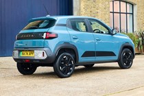 Dacia Spring review - rear, blue