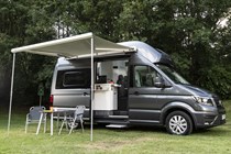 Volkswagen Grand California - side, camping, awning open