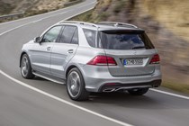 Mercedes-Benz GLE Class 4x4 (2015-) - lhd in silver rear three-quarters driving