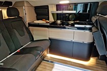 Mercedes Marco Polo facelift campervan at 2023 Dusseldorf Caravan Salon - kitchen