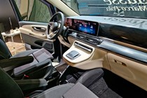 Mercedes Marco Polo facelift campervan at 2023 Dusseldorf Caravan Salon - cab interior, new screens