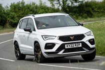 Cupra Ateca review - facelift, front view, white, driving