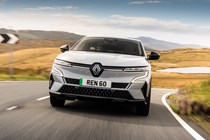 Most efficient electric cars: Renault Megane E-Tech Electric, front driving, grey paint