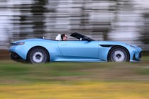 Aston Martin DB12 Volante profile driving