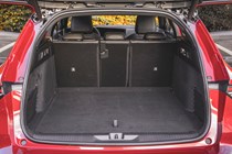 Vauxhall Astra Sports Tourer Electric (2023) review: boot space, rear seats up, black fabric upholstery