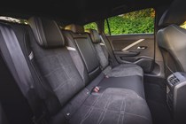 Vauxhall Astra Sports Tourer Electric (2023) review: rear seats, black fabric upholstery