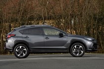 Subaru Crosstrek review (2024): side view static, grey paint