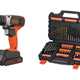 BLACK+DECKER 18 V Cordless Drill Driver with Mixed Drilling and Screwdriving Set A7200-XJ