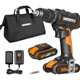 WORX WX370.1 PowerShare 20V Cordless Combi Hammer Drill Kit