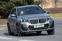 BMW X1: safest cars in the UK 2023, front three quarter cornering, silver paint