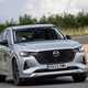 Mazda CX-60: safest cars in the UK 2023, front three quarter cornering, silver paint