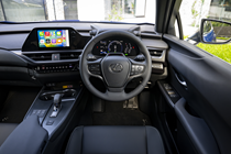 Lexus UX300h (2024) driver's seat view