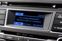 Hyundai i20 Hatchback (2015-) - UK rhd model, interior detail - user Bluetooth controls VDU