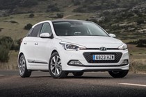 Hyundai i20 Hatchback (2015-) - Spanish lhd in white, static exterior front three-quarters
