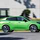 BMW X2 review, M35i, green, side, driving