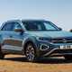 Most economical SUVs: Volkswagen T-Roc, front three quarter static, blue paint