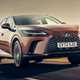 The best hybrid SUVs in 2025: Lexus RX, front three quarter driving, bronze paint