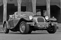 Parkers Christmas car wishlist: Panther Kallista, front three quarter static, black and white image