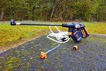 Worx Nitro Hydroshot laid out on ground