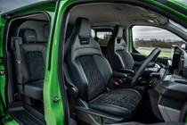 Body-hugging sports seats are fitted to the Ford Transit Custom MS-RT.