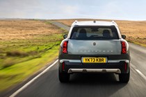 MINI Countryman (2024) review: rear driving, silver paint, British country road