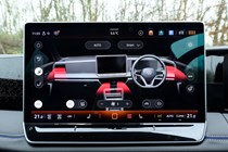 VW Tiguan review - 15.1-inch infotainment screen showing climate control, Bauer Media exclusive image