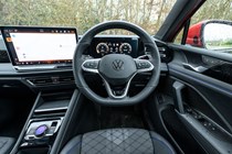 VW Tiguan review - interior showing dashboard, steering wheel and 15.1 infotainment screen, Bauer Media exclusive image