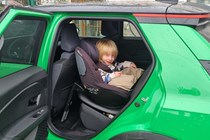 Renault 5 E-Tech (2024) review: rear seat with Isofix child seat