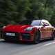 Porsche Panamera GTS: front three quarter driving, red paint