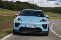 Porsche Macan Electric (2024) review: front driving, blue paint