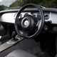 Morgan Plus Six review - interior, low, focused on steering wheel, exclusive Bauer image